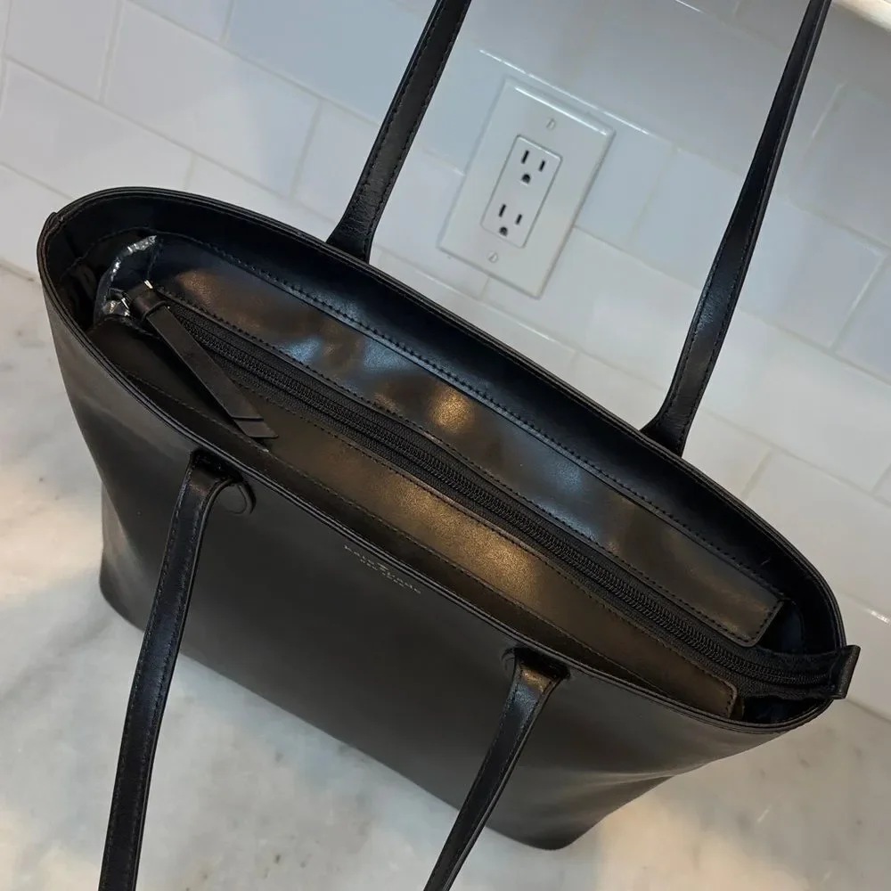 Kate Spade Bag Purse Handbag Leather Large Shopper Tote Black Pocketbook